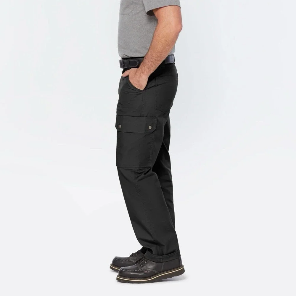 40 Grit Duluth Trading Mens Black Cargo Pants Standard Fit Size 38x32 Flex Twill